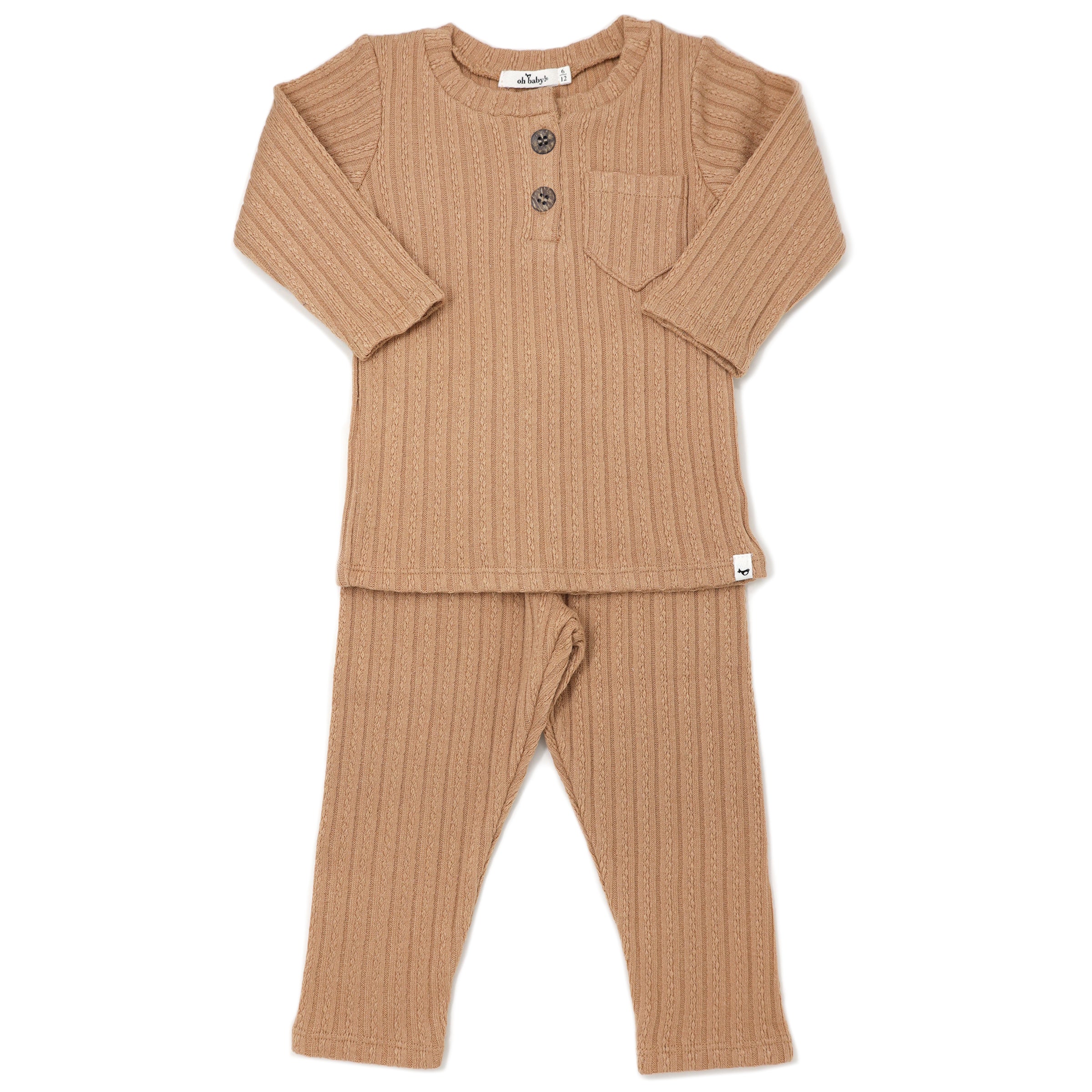 Cable Pocket Henley Set