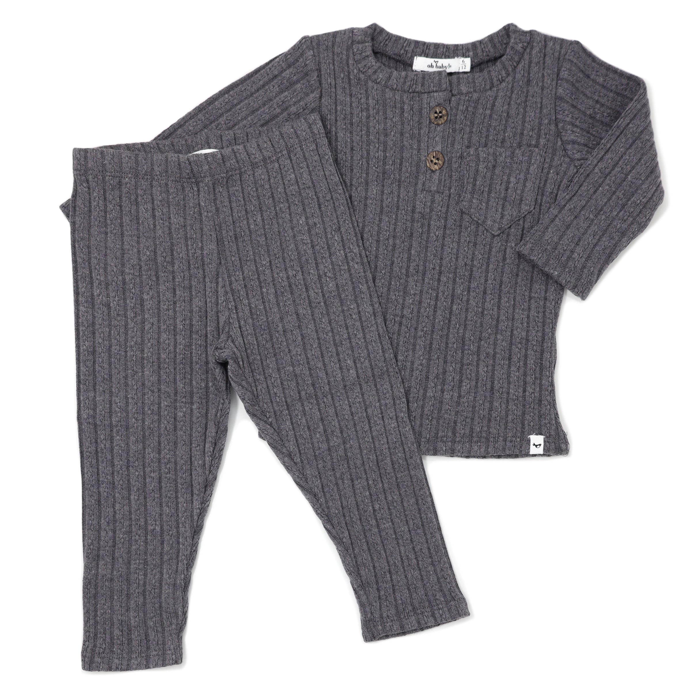 Cable Pocket Henley Set