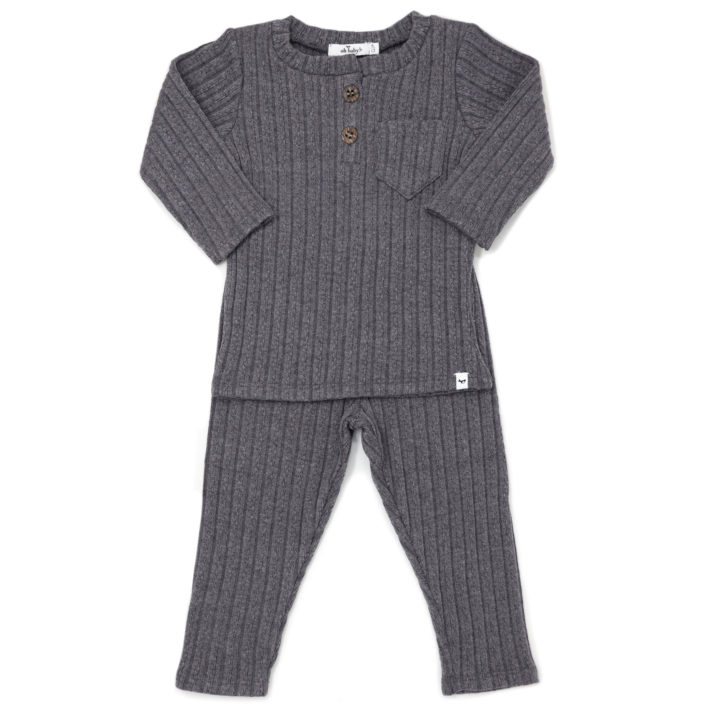 Cable Pocket Henley Set
