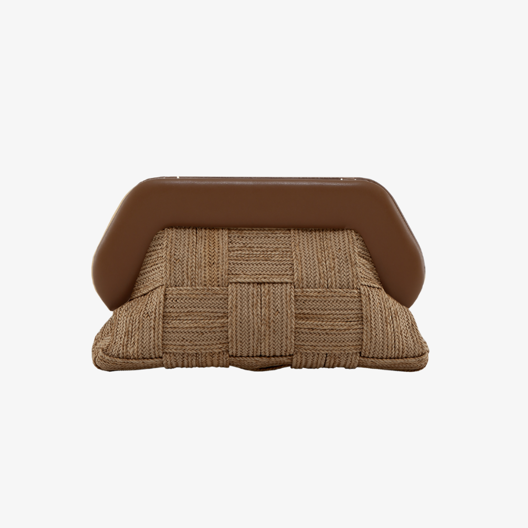 Bios Woven Straw Clutch