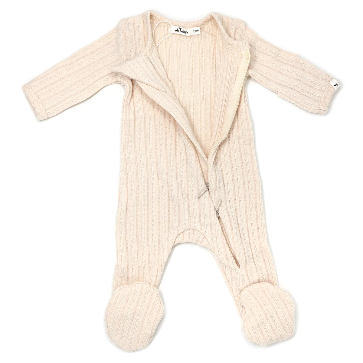 Cable Knit Zipper Footie