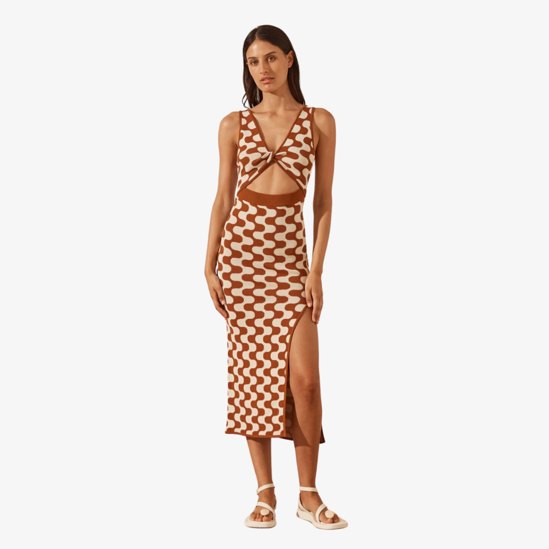 Incanto Twist Front Midi Dress
