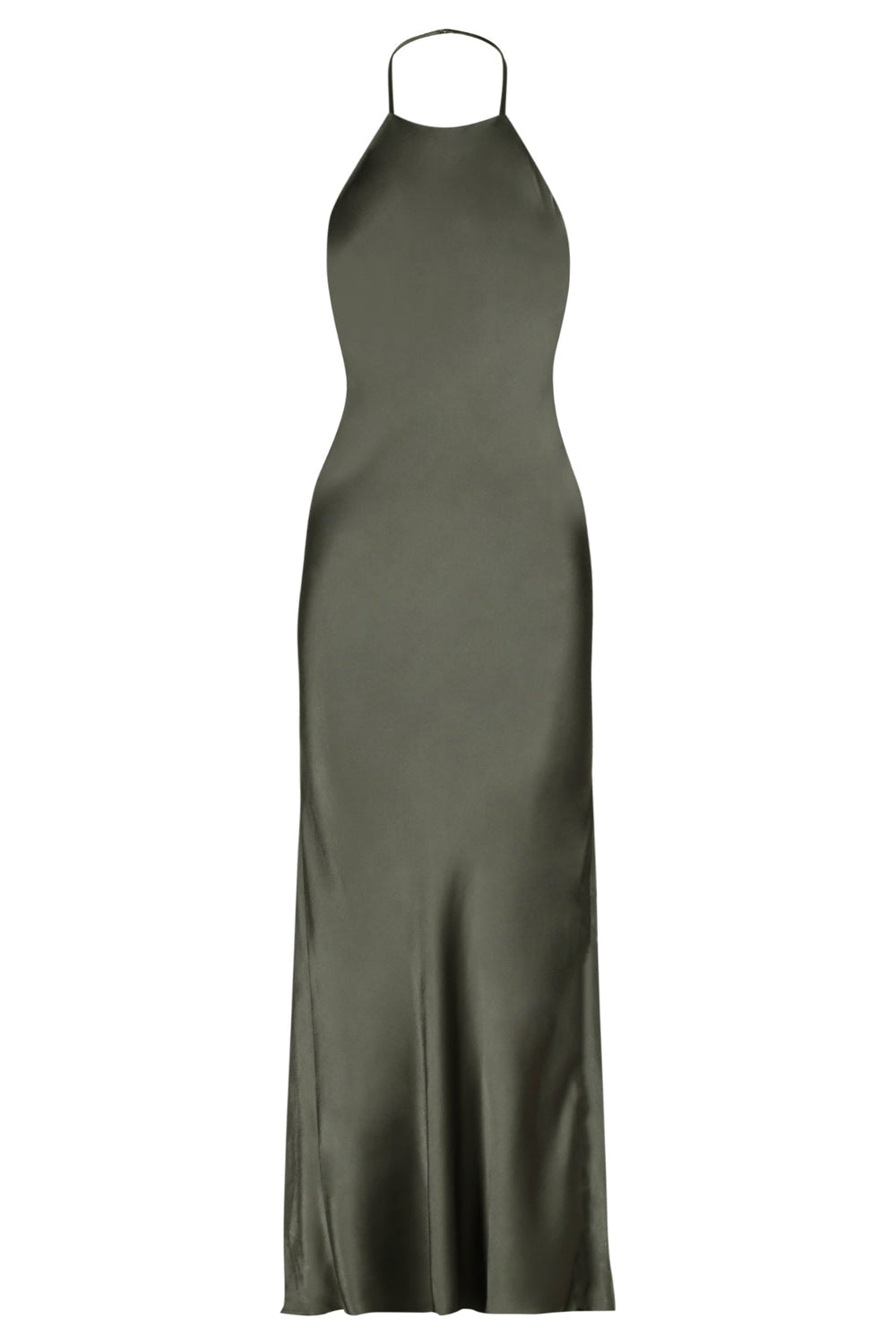 La Lune Low Back Halter Neck Midi Dress