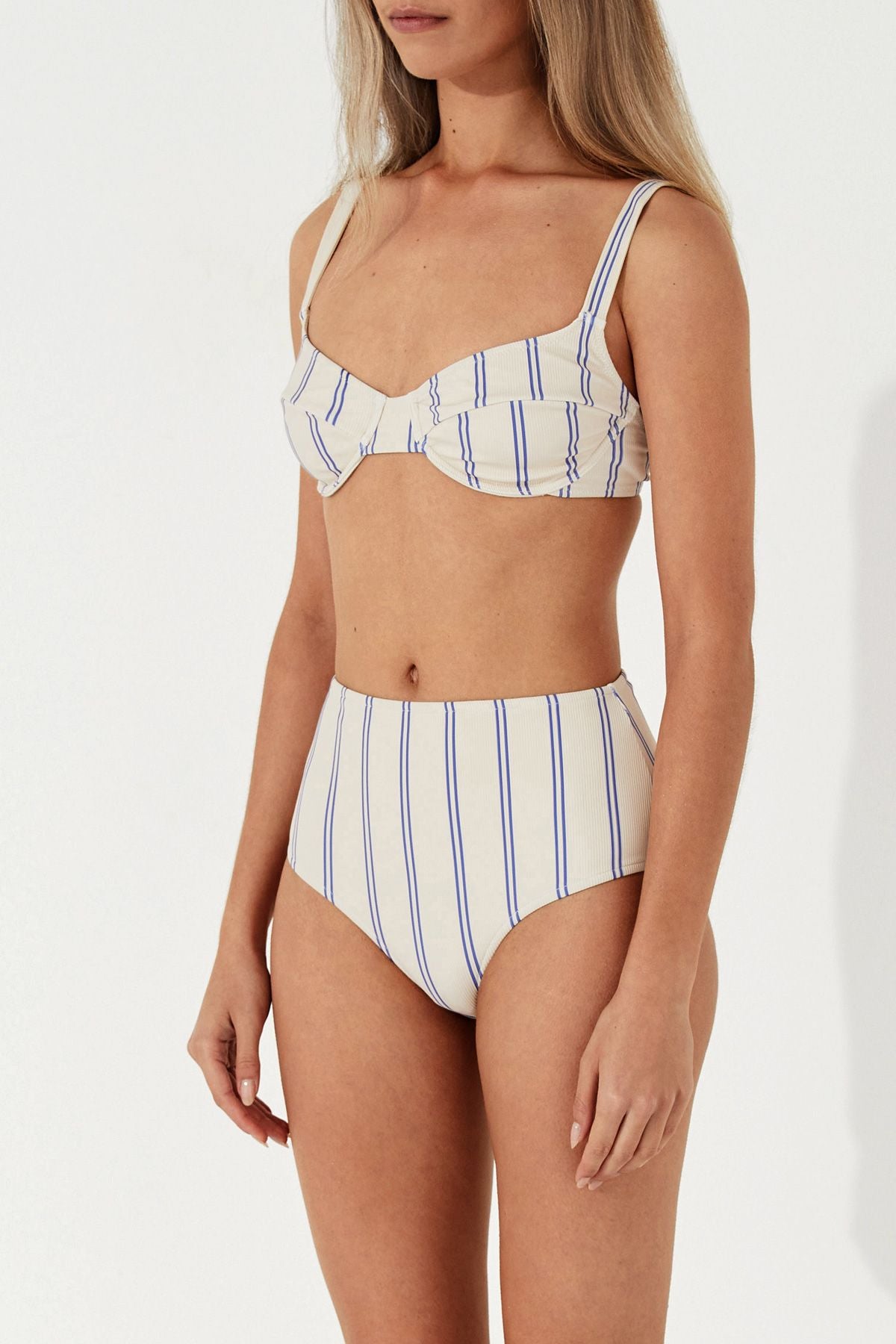 MARINE TWIN STRIPE RIB HIGH BRIEF