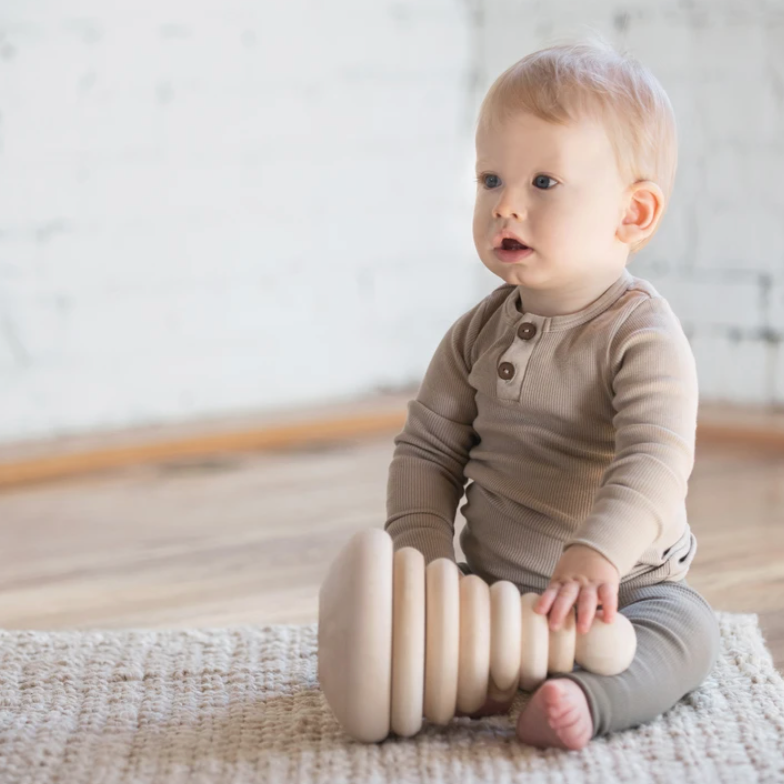 Vintage Long Sleeve Bodysuit in Oatmeal