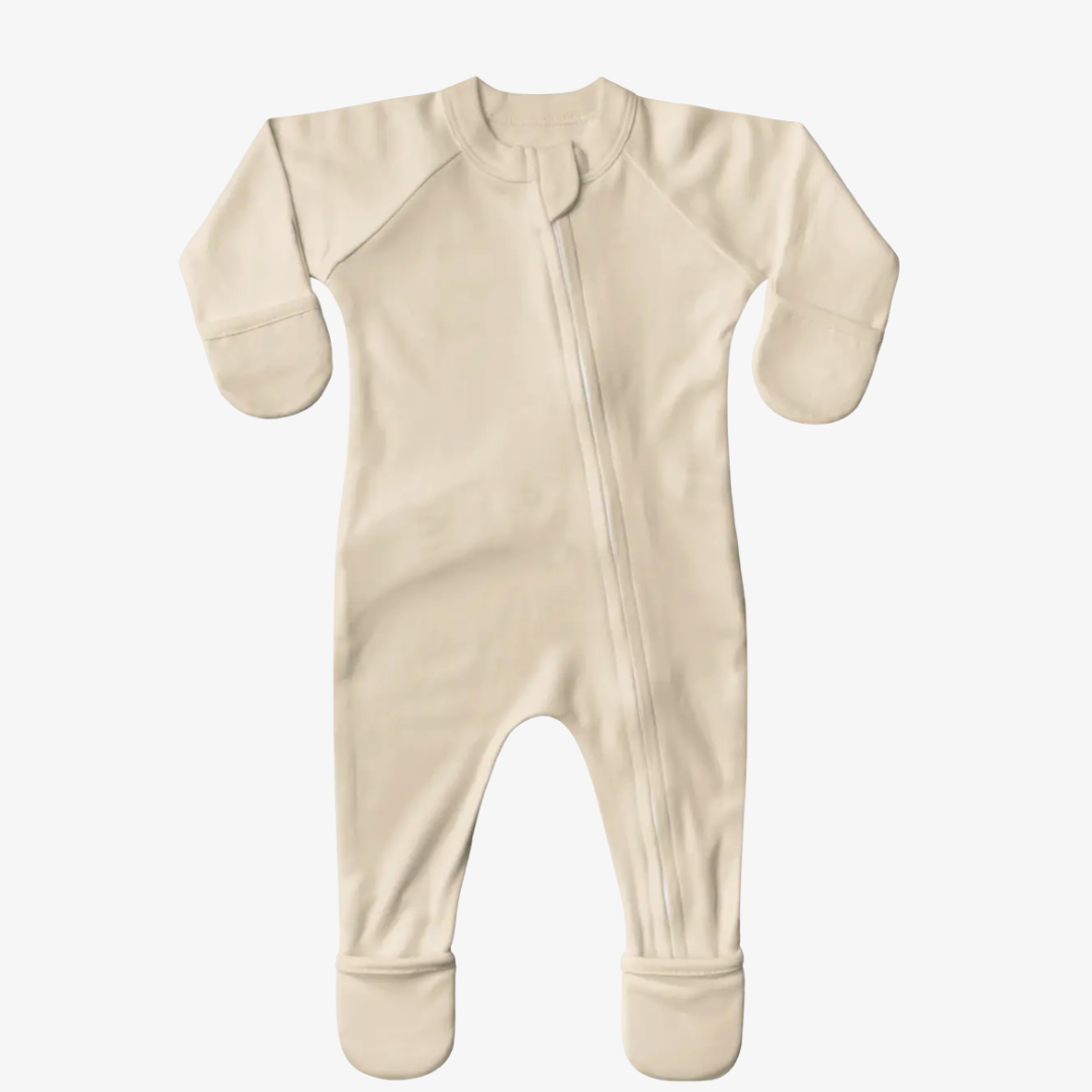 Viscose from Bamboo Organic Cotton Footie - Dune