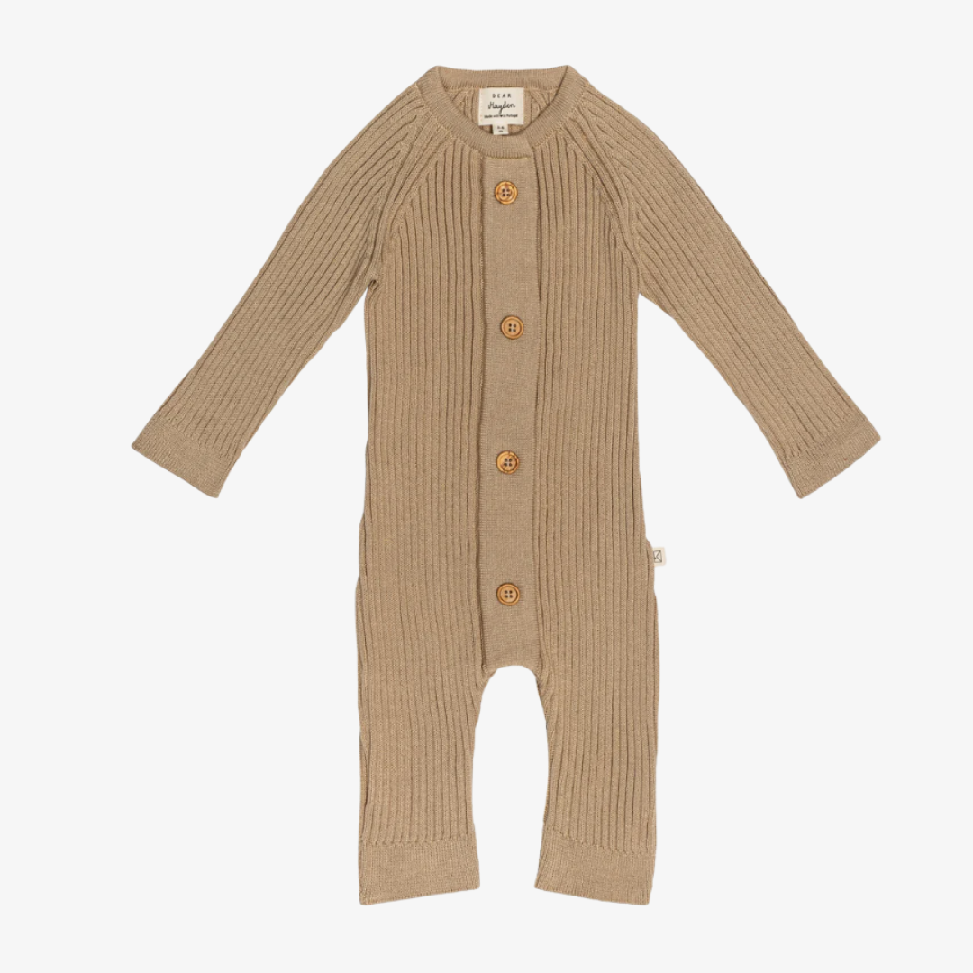 Organic Knit Romper with Magnetic Opening