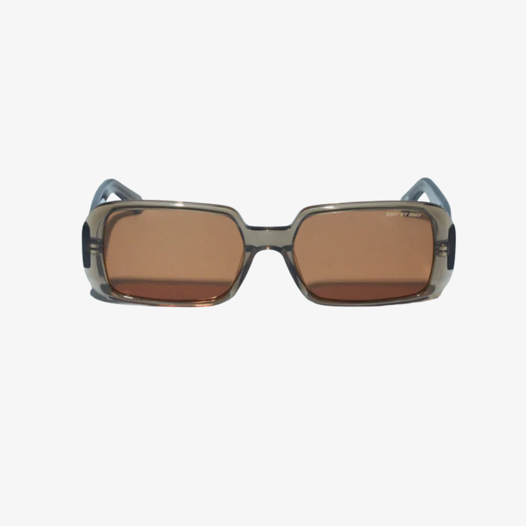 Luca Transparent Olive Square Sunglasses