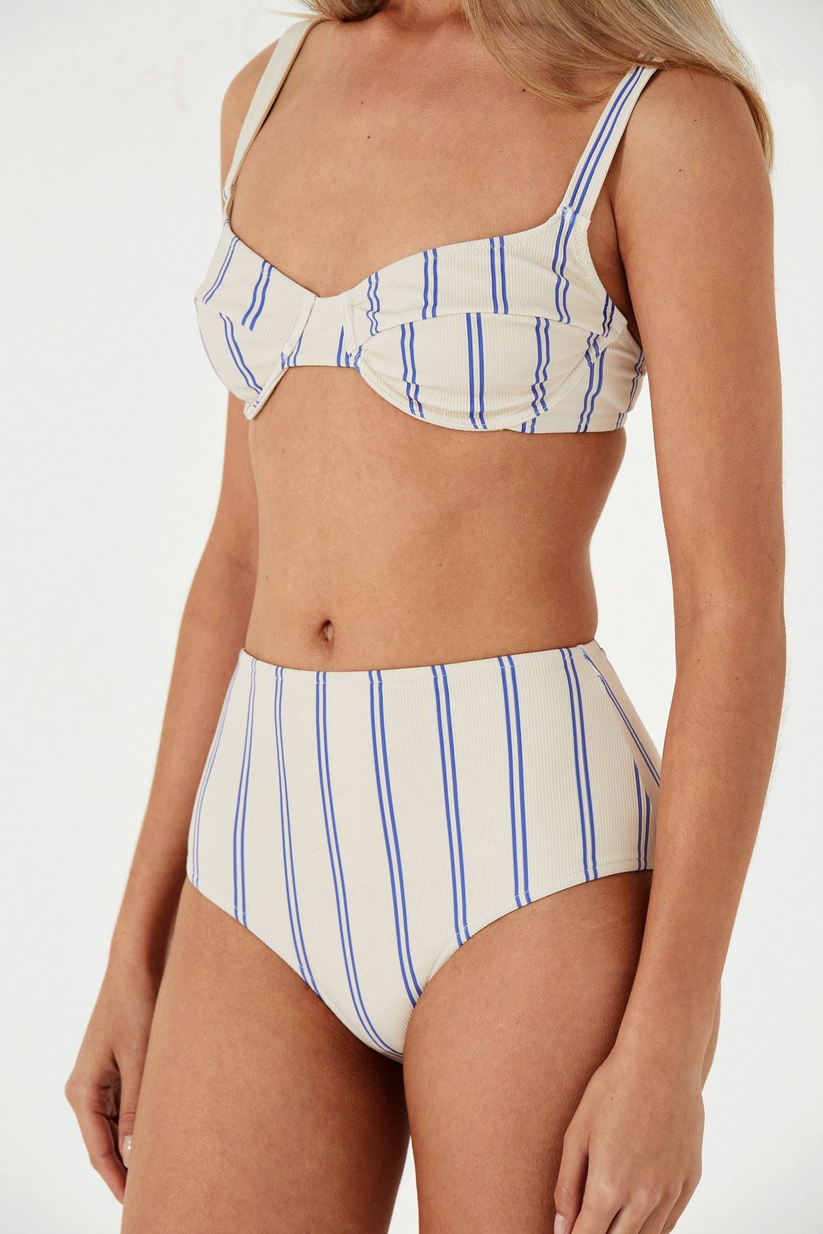 MARINE TWIN STRIPE RIB HIGH BRIEF