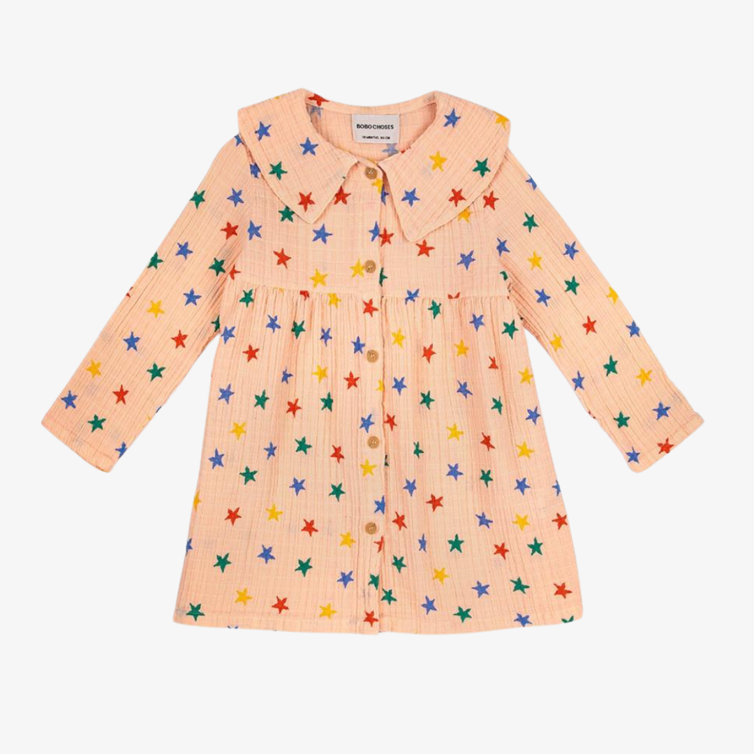 Multicolor Stars Woven Dress