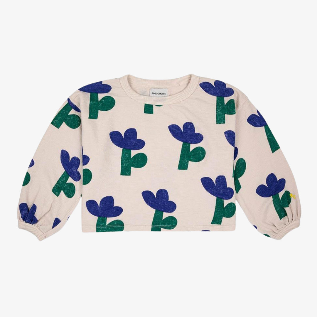 Sea Flower All Over Cropped Sweatshirt