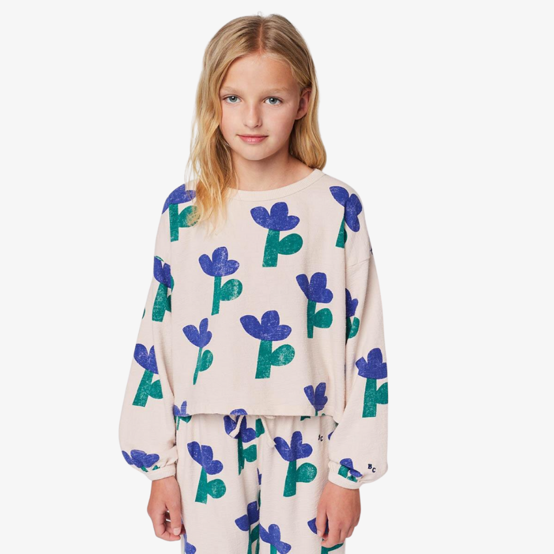 Sea Flower All Over Cropped Sweatshirt