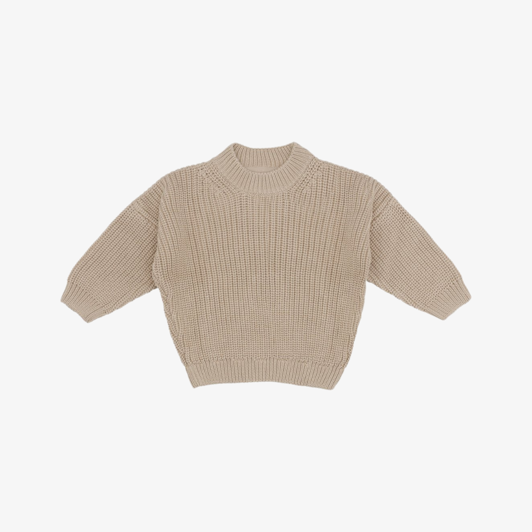 Organic Chunky Knit Sweater - Almond