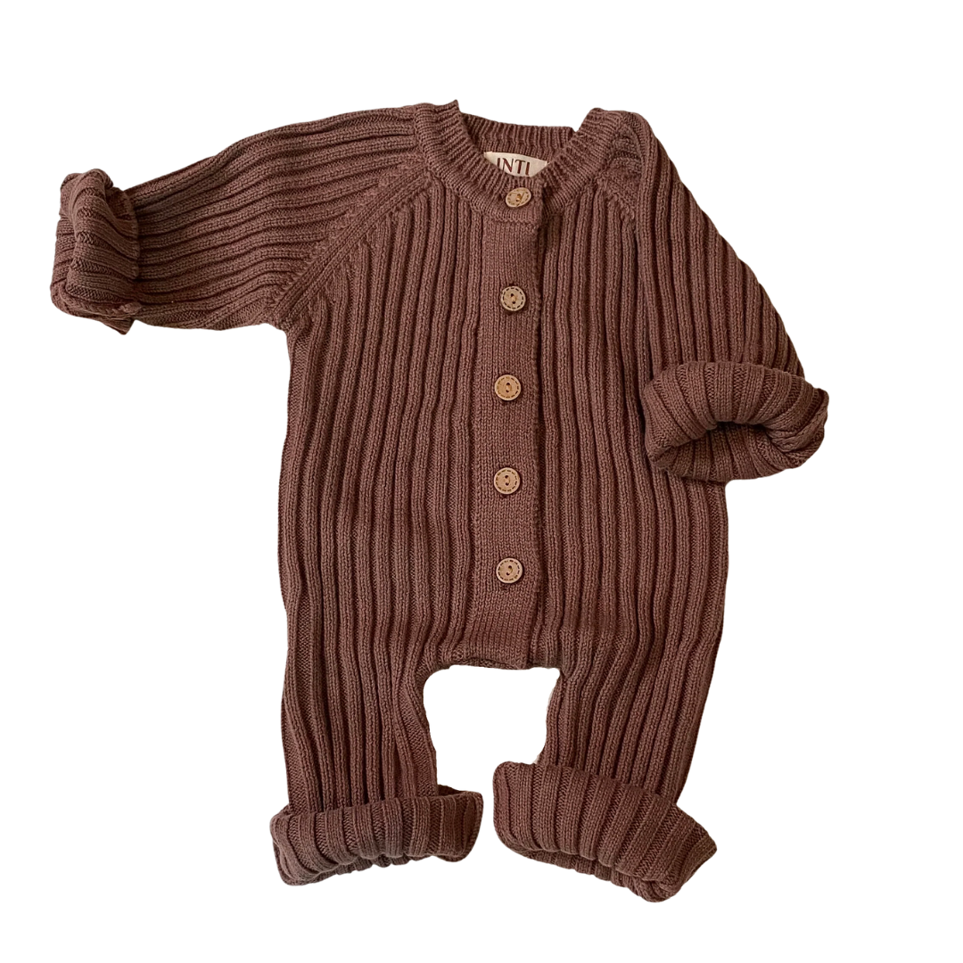 Ribbed Knitted Playsuit in Java