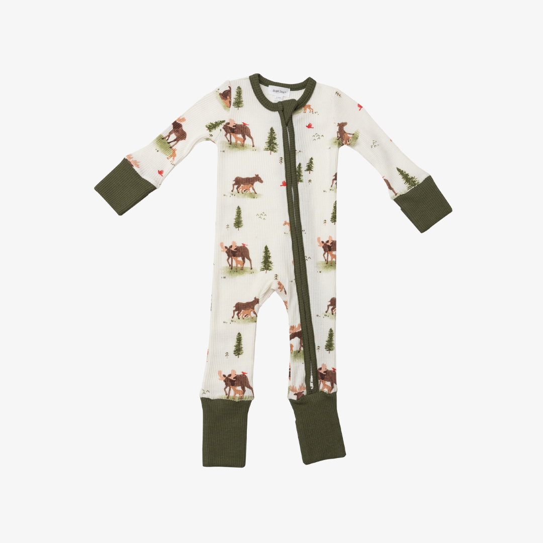 2 Way Zipper Romper - Moose
