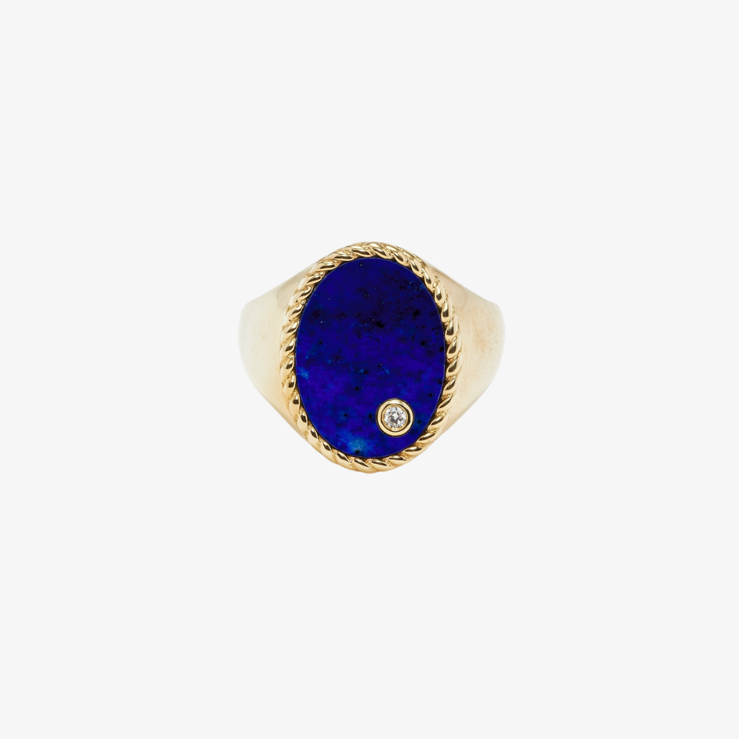 Lapis Lazuli Oval Signet Ring
