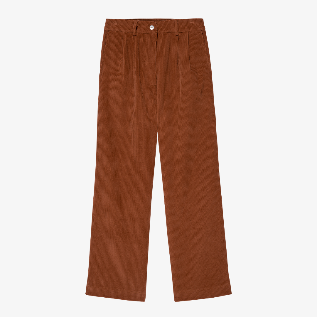 cord pleated trouser