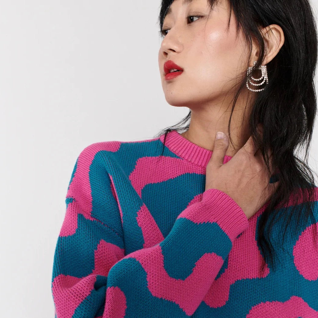 Lowri Pink Ripple Jumper