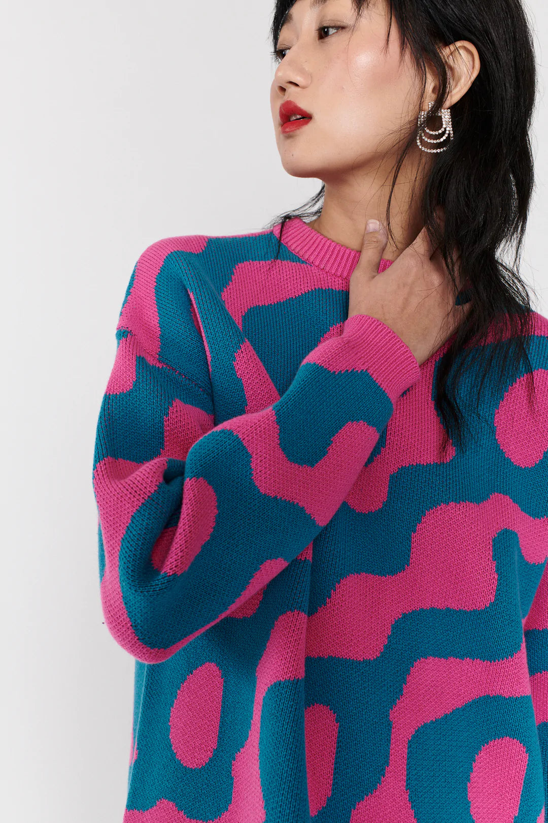 Lowri Pink Ripple Jumper