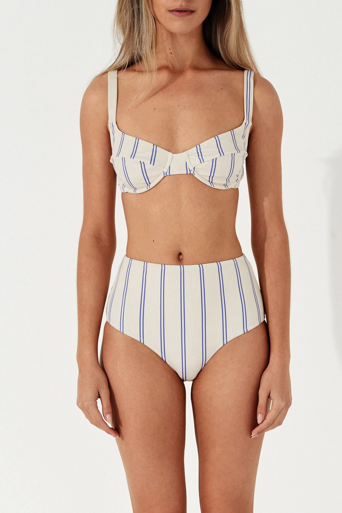 MARINE TWIN STRIPE RIB HIGH BRIEF